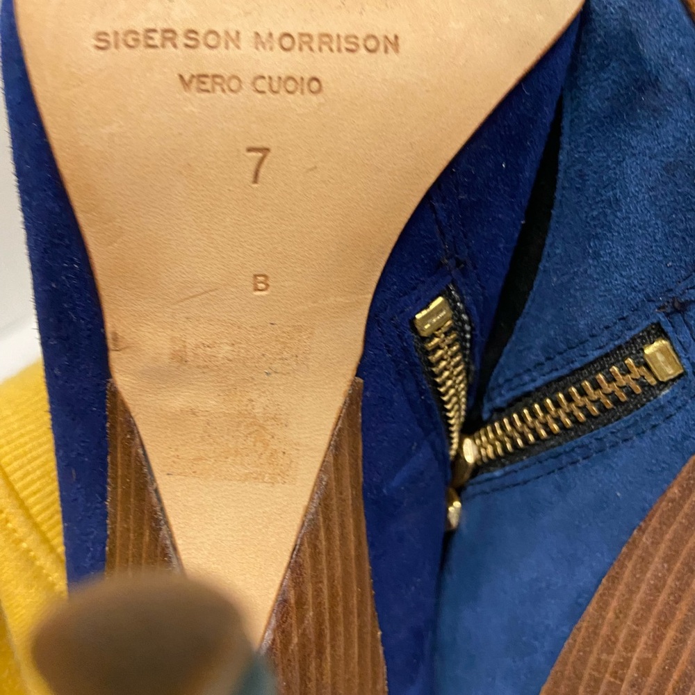 Sigerson Morrison Color Block Suede Poubted Toe H… - image 8